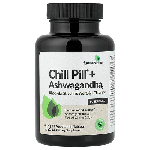 <img alt="Futurebiotics, Chill Pill + Ashwagandha, 120 Vegetarian Tablets" title="Futurebiotics, Chill Pill + Ashwagandha, 120 Vegetarian Tablets,049479502912"