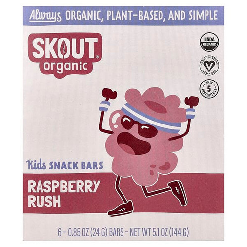 <img alt="Skout Organic, Kids Snack Bars, Raspberry Rush, 6 Bars, 0.85 oz (24 g) Each" title="Skout Organic, Kids Snack Bars, Raspberry Rush, 6 Bars, 0.85 oz (24 g) Each,850003727257"