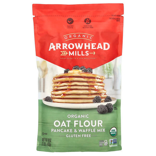 <img alt="Arrowhead Mills, Organic Oat Flour Pancake & Waffle Mix, Gluten Free, 16 oz (453 g)" title="Arrowhead Mills, Organic Oat Flour Pancake & Waffle Mix, Gluten Free, 16 oz (453 g),074333501237"