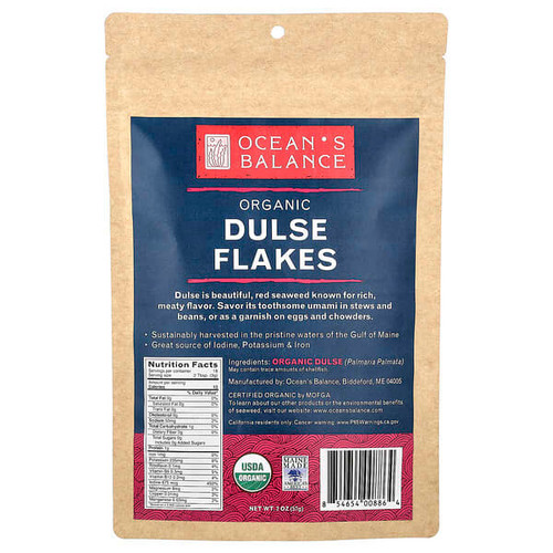 <img alt="Oceans Balance, Organic Dulse Flakes, 2 oz (57 g)" title="Oceans Balance, Organic Dulse Flakes, 2 oz (57 g),854654008864"
