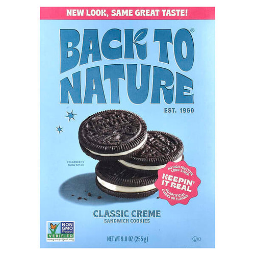 <img alt="Back to Nature, Sandwich Cookies, Classic Creme, 9 oz (255 g)" title="Back to Nature, Sandwich Cookies, Classic Creme, 9 oz (255 g),819898010370"