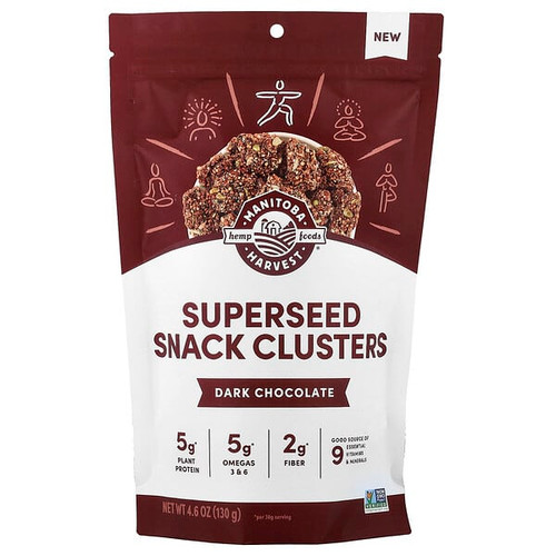 <img alt="Manitoba Harvest, Superseed Snack Clusters, Dark Chocolate, 4.6 oz (130 g)" title="Manitoba Harvest, Superseed Snack Clusters, Dark Chocolate, 4.6 oz (130 g),697658201950"