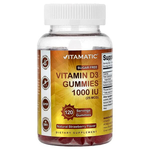 <img alt="Vitamatic, Vitamin D3 Gummies, Natural Strawberry, 1,000 IU (25 mcg), 120 Gummies" title="Vitamatic, Vitamin D3 Gummies, Natural Strawberry, 1,000 IU (25 mcg), 120 Gummies,810078472445"