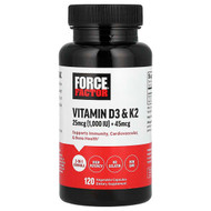 <img alt="Force Factor, Vitamin D3 & K2 , 120 Vegetable Capsules" title="Force Factor, Vitamin D3 & K2 , 120 Vegetable Capsules,810126661531"