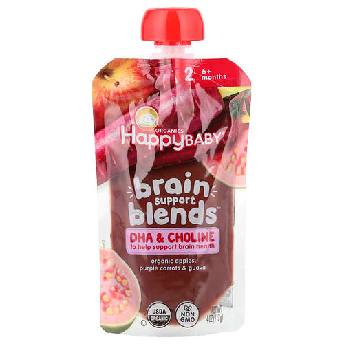 <img alt="3 PACK of Happy Family Organics, Happy Baby, Brain Support Blends, 6+ Months, Organic Apples, Purple Carrots & Guava, 4 oz (113 g)" title="3 PACK of Happy Family Organics, Happy Baby, Brain Support Blends, 6+ Months, Organic Apples, Purple Carrots & Guava, 4 oz (113 g),819573016741"