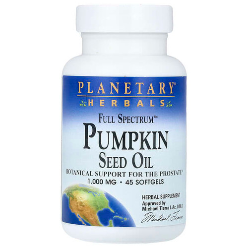 <img alt="Planetary Herbals, Full Spectrum Pumpkin Seed Oil, 1,000 mg, 45 Softgels" title="Planetary Herbals, Full Spectrum Pumpkin Seed Oil, 1,000 mg, 45 Softgels,021078104216"