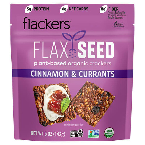 <img alt="Flackers, Flax Seed Crackers, Cinnamon & Currants, 5 oz (142 g)" title="Flackers, Flax Seed Crackers, Cinnamon & Currants, 5 oz (142 g),893615002046"