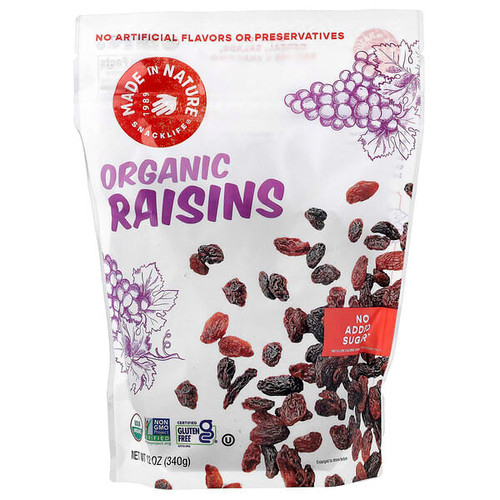 <img alt="Made in Nature, Organic Raisins, 12 oz (340 g)" title="Made in Nature, Organic Raisins, 12 oz (340 g),720379506056"