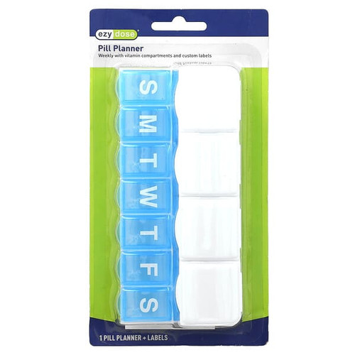 <img alt="Ezy Dose, Weekly Pill Planner with Vitamin Compartments and Labels, 1 Count" title="Ezy Dose, Weekly Pill Planner with Vitamin Compartments and Labels, 1 Count,025715676944"