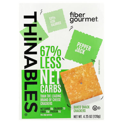 <img alt="Fiber Gourmet, Thinables, Pepper Jack, 4.25 oz (120 g)" title="Fiber Gourmet, Thinables, Pepper Jack, 4.25 oz (120 g),850040115222"