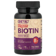 <img alt="Deva, Vegan Biotin, 6000 mcg, 90 Tablets" title="Deva, Vegan Biotin, 6000 mcg, 90 Tablets,895634000508"