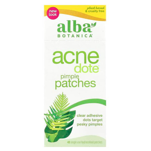 <img alt="Alba Botanica, Acne Dote Pimple Patches, 40 Single Use Hydrocolloid Patches" title="Alba Botanica, Acne Dote Pimple Patches, 40 Single Use Hydrocolloid Patches,724742007591"