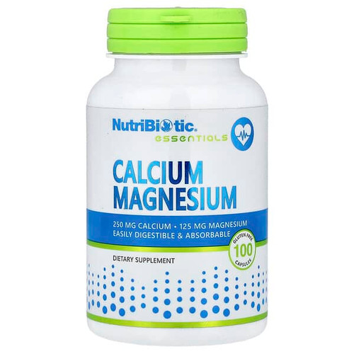 <img alt="NutriBiotic, Essentials, Calcium Magnesium, 100 Gluten Free Capsules" title="NutriBiotic, Essentials, Calcium Magnesium, 100 Gluten Free Capsules,728177006105"