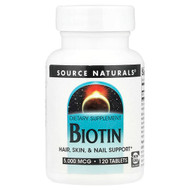 <img alt="Source Naturals, Biotin, 5,000 mcg, 120 Tablets" title="Source Naturals, Biotin, 5,000 mcg, 120 Tablets,021078013730"