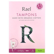 <img alt="Rael, Organic Cotton Tampons, Super, Fragrance Free, 16 Count" title="Rael, Organic Cotton Tampons, Super, Fragrance Free, 16 Count,810027131621"