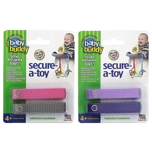 <img alt="Baby Buddy, Secure-A-Toy, 4+ Months, Purple-Lilac & Pink-Gray, 4 Straps" title="Baby Buddy, Secure-A-Toy, 4+ Months, Purple-Lilac & Pink-Gray, 4 Straps,047414041472"