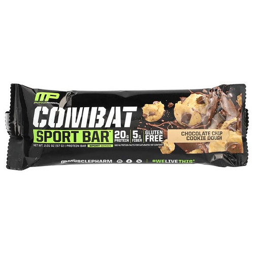 <img alt="3 PACK of MusclePharm, Combat Sport Bar, Chocolate Chip Cookie Dough, 2.01 oz (57 g)" title="3 PACK of MusclePharm, Combat Sport Bar, Chocolate Chip Cookie Dough, 2.01 oz (57 g),713757372336"