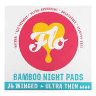 <img alt="Here We Flo, Bamboo Night Pads Ultra Thin with Wings, 14 Pads" title="Here We Flo, Bamboo Night Pads Ultra Thin with Wings, 14 Pads,5060630100650"