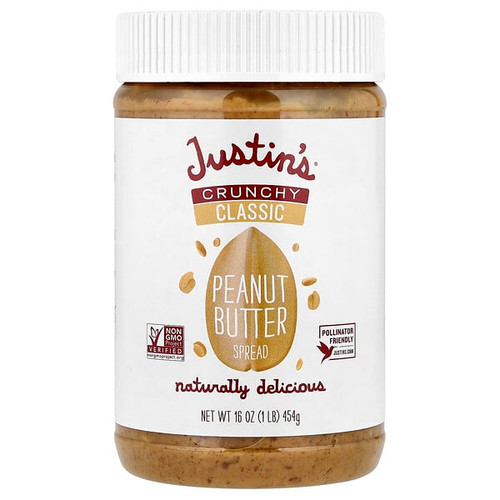 <img alt="Justins Nut Butter, Classic Peanut Butter Spread, Crunchy, 16 oz (454 g)" title="Justins Nut Butter, Classic Peanut Butter Spread, Crunchy, 16 oz (454 g),840379102659"