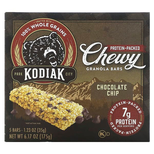 <img alt="Kodiak Cakes, Chewy Granola Bars, Chocolate Chip, 5 Bars, 1.23 oz (35 g) Each" title="Kodiak Cakes, Chewy Granola Bars, Chocolate Chip, 5 Bars, 1.23 oz (35 g) Each,705599016288"