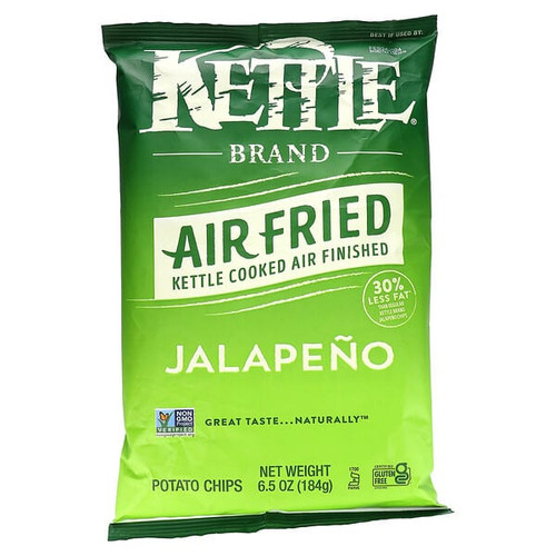 <img alt="Kettle Foods, Air Fried Potato Chips, Jalapeño, 6.5 oz (184 g)" title="Kettle Foods, Air Fried Potato Chips, Jalapeño, 6.5 oz (184 g),084114901903"