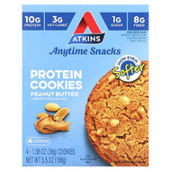 <img alt="Atkins, Anytime Snacks, Protein Cookies, Peanut Butter, 4 Cookies, 1.38 oz (39 g) Each" title="Atkins, Anytime Snacks, Protein Cookies, Peanut Butter, 4 Cookies, 1.38 oz (39 g) Each,637480074209"