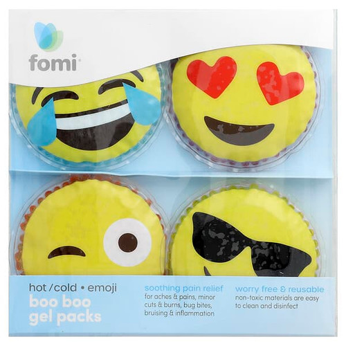<img alt="FOMI, Hot-Cold Boo Boo Gel Packs, Emoji, 4 Pack" title="FOMI, Hot-Cold Boo Boo Gel Packs, Emoji, 4 Pack,655881549478"