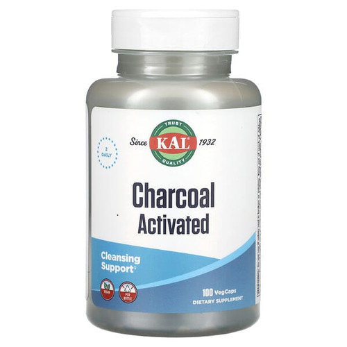<img alt="KAL, Charcoal Activated, 100 VegCaps (250 mg per VegCap)" title="KAL, Charcoal Activated, 100 VegCaps (250 mg per VegCap),021245586104"