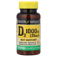 <img alt="Mason Natural, Vitamin D3, 25 mcg (1,000 IU), 120 Softgels" title="Mason Natural, Vitamin D3, 25 mcg (1,000 IU), 120 Softgels,311845147721"