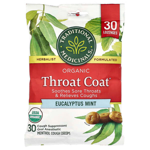 <img alt="Traditional Meds, Organic Throat Coat Drops, Eucalyptus Mint, 30 Menthol Cough Drops" title="Traditional Meds, Organic Throat Coat Drops, Eucalyptus Mint, 30 Menthol Cough Drops,032917008428"