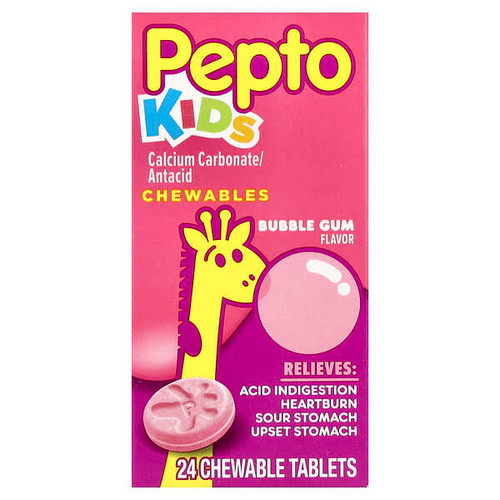 <img alt="Pepto Bismol, Kids, Pepto Chewables, Bubble Gum,  24 Chewable Tablets" title="Pepto Bismol, Kids, Pepto Chewables, Bubble Gum,  24 Chewable Tablets,301490039663"
