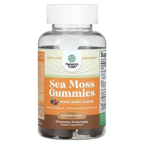 <img alt="Natures Craft, Sea Moss Gummies, Mixed Berry , 30 Gummies" title="Natures Craft, Sea Moss Gummies, Mixed Berry , 30 Gummies,850047947925"