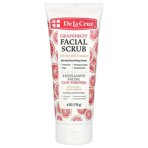 <img alt="De La Cruz, Facial Scrub, Grapefruit, 6 oz (170 g)" title="De La Cruz, Facial Scrub, Grapefruit, 6 oz (170 g),024286156060"