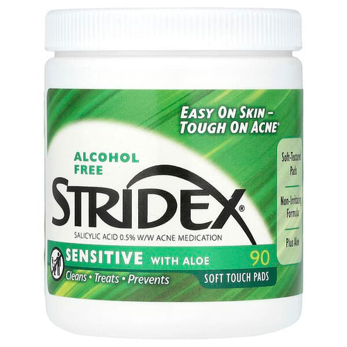 <img alt="Stridex, Sensitive with Aloe, Alcohol Free, 90 Soft Touch Pads" title="Stridex, Sensitive with Aloe, Alcohol Free, 90 Soft Touch Pads,041388069654"