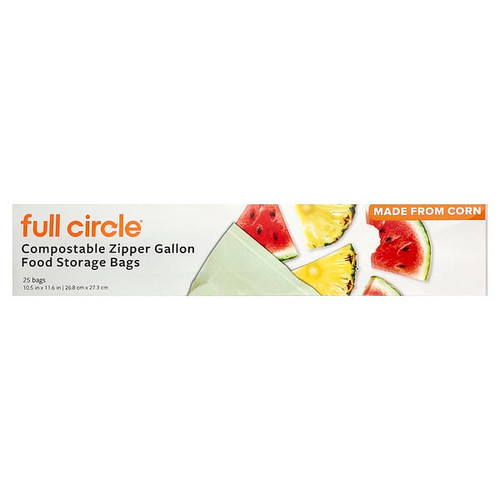 <img alt="Full Circle, Compostable Zipper Gallon Food Storage Bags, 25 Bags" title="Full Circle, Compostable Zipper Gallon Food Storage Bags, 25 Bags,850067333289"