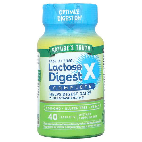 <img alt="Natures Truth, Fast Acting Lactose Digest X Complete, 40 Tablets (90 mg per Tablet)" title="Natures Truth, Fast Acting Lactose Digest X Complete, 40 Tablets (90 mg per Tablet),840093123886"