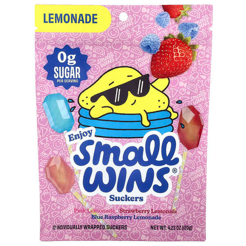 <img alt="Enjoy Small Wins, Suckers, Lemonade, 12 Count, 4.23 oz (120 g)" title="Enjoy Small Wins, Suckers, Lemonade, 12 Count, 4.23 oz (120 g),605245010915"