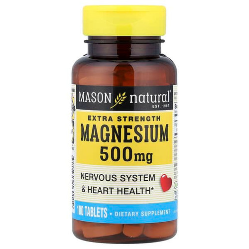 <img alt="Mason Natural, Magnesium, 500 mg, 100 Tablets" title="Mason Natural, Magnesium, 500 mg, 100 Tablets,311845160119"