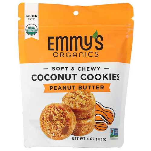 <img alt="Emmys Organic Cookies, Soft & Chewy Coconut Cookies, Peanut Butter, 4 oz (113 g)" title="Emmys Organic Cookies, Soft & Chewy Coconut Cookies, Peanut Butter, 4 oz (113 g),850711006354"