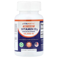 <img alt="Vitamatic, Vitamin D3, 1,250 mcg (50,000 IU), 60 Vegetable Capsules" title="Vitamatic, Vitamin D3, 1,250 mcg (50,000 IU), 60 Vegetable Capsules,602343800301"
