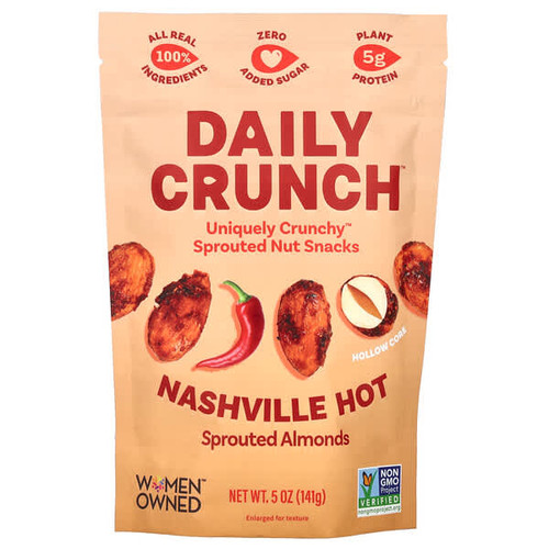 <img alt="Daily Crunch, Sprouted Almonds, Nashville Hot, 5 oz (141 g)" title="Daily Crunch, Sprouted Almonds, Nashville Hot, 5 oz (141 g),850017973107"