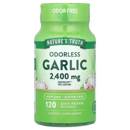 <img alt="Natures Truth, Odorless Garlic, 120 Quick Release Softgels (1,200 mg per Softgel)" title="Natures Truth, Odorless Garlic, 120 Quick Release Softgels (1,200 mg per Softgel),840093101693"