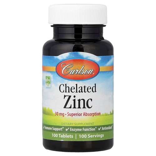 <img alt="Carlson, Chelated Zinc, 30 mg, 100 Tablets" title="Carlson, Chelated Zinc, 30 mg, 100 Tablets,088395057717"