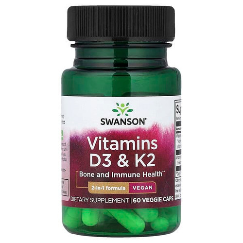 <img alt="Swanson Vitamins, Vitamins D3 & K2, 60 Veggie Caps" title="Swanson Vitamins, Vitamins D3 & K2, 60 Veggie Caps,087614118093"