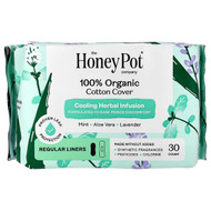 <img alt="The Honey Pot Company, 100% Organic Cotton Cover, Cooling Herbal Infusion, Regular Liners, 30 Count" title="The Honey Pot Company, 100% Organic Cotton Cover, Cooling Herbal Infusion, Regular Liners, 30 Count,851669008735"