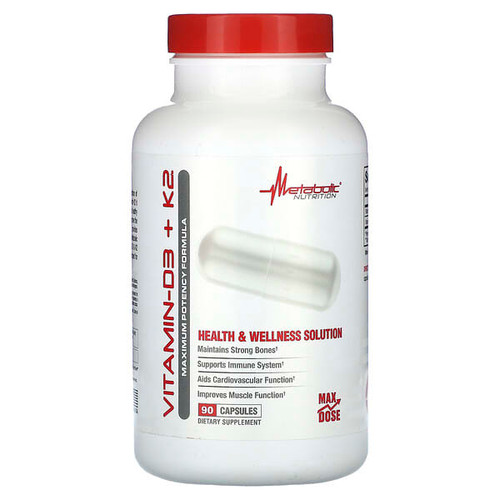 <img alt="Metabolic Nutrition, Vitamin D3 + K2, 90 Capsules" title="Metabolic Nutrition, Vitamin D3 + K2, 90 Capsules,764779507596"