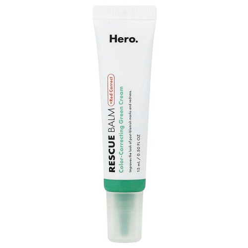 <img alt="Hero Cosmetics, Rescue Balm + Red Correct, Color-Correcting Green Cream, 0.5 fl oz (15 ml)" title="Hero Cosmetics, Rescue Balm + Red Correct, Color-Correcting Green Cream, 0.5 fl oz (15 ml),196270100448"