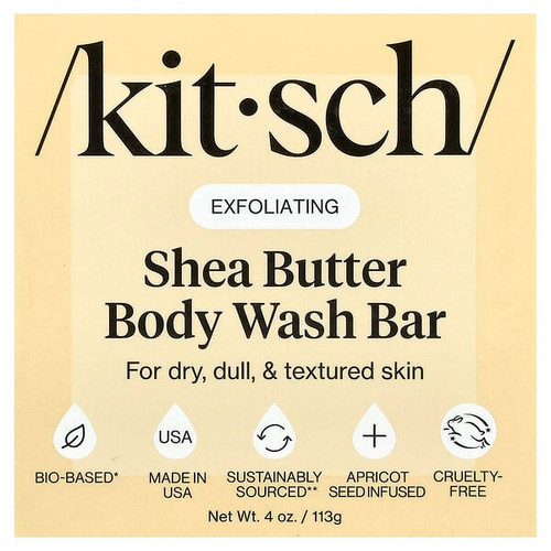 <img alt="Kitsch, Exfoliating Shea Butter Body Wash Bar, For Dry, Dull, & Textured Skin, Almond & Cherry, 4 oz (113 g)" title="Kitsch, Exfoliating Shea Butter Body Wash Bar, For Dry, Dull, & Textured Skin, Almond & Cherry, 4 oz (113 g),819677029852"