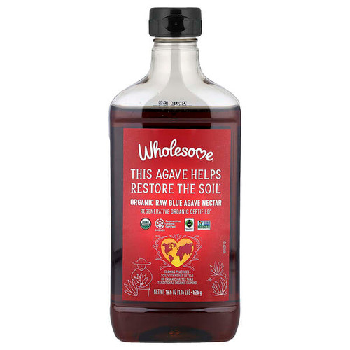 <img alt="Wholesome Sweeteners, Organic Raw Blue Agave Nectar, 18.5 oz (525 g)" title="Wholesome Sweeteners, Organic Raw Blue Agave Nectar, 18.5 oz (525 g),012511201821"