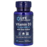 <img alt="Life Extension, Vitamin D3 with Sea-Iodine, 125 mcg (5,000 IU), 60 Capsules" title="Life Extension, Vitamin D3 with Sea-Iodine, 125 mcg (5,000 IU), 60 Capsules,737870175865"